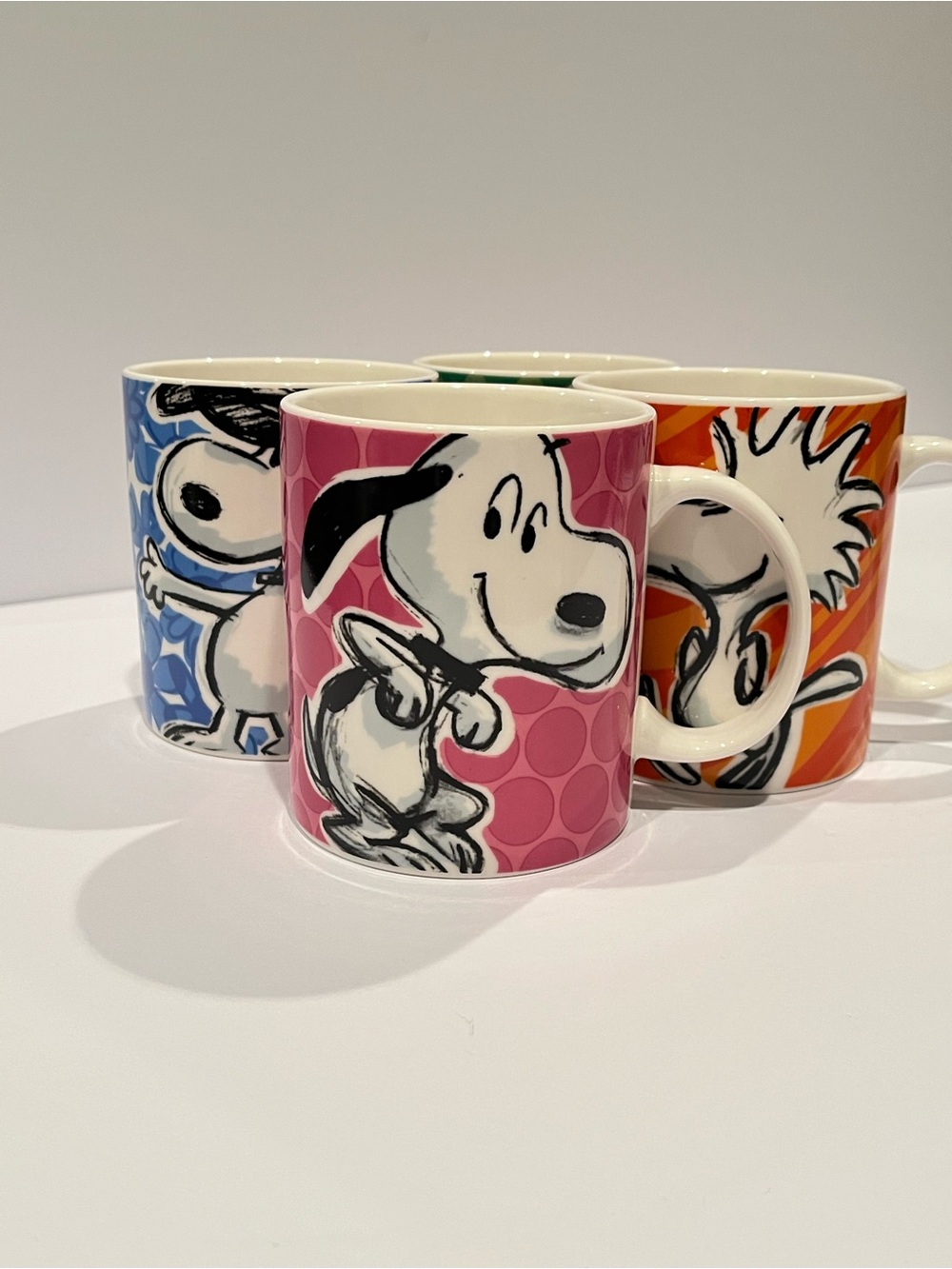Peanuts Snoopy Festive Sketch Collection 15oz Ceramic Mug Set by Gibson - Set of
